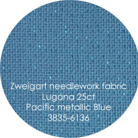  Zweigart Lugana - 25 ct Pacific Metallic Blue Lugana